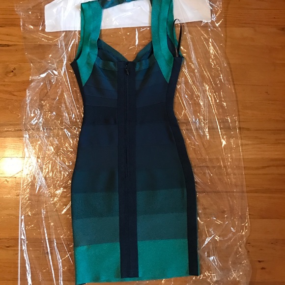 💚SOLD💚Herve Leger Ombré Dress XS Mermaid Bandage - Picture 5 of 8